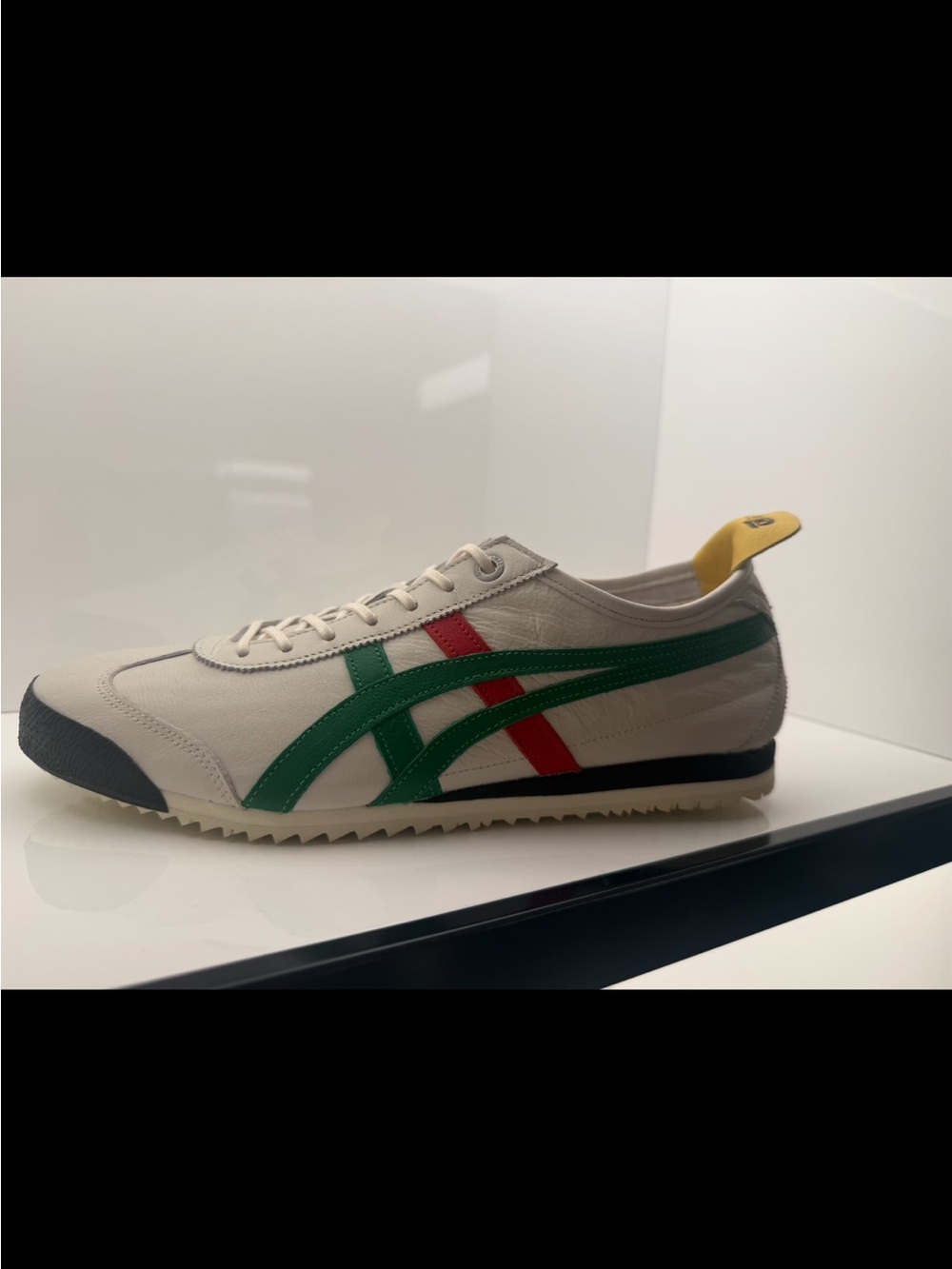 Onitsuka Tiger by Asics Sneakers in White with Green & Red Accents